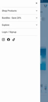 Página de control del test, con los detalles de la tienda difuminados